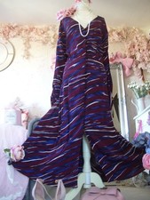 Monsoon size 22 new tags button front midi dress burgundy blue