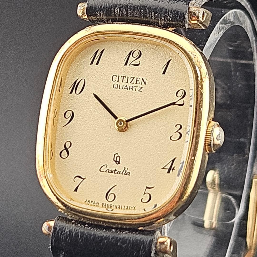CITIZEN 4-831080Y Castalia Ladies Gold Watch Quartz Women's 1970s From Japan