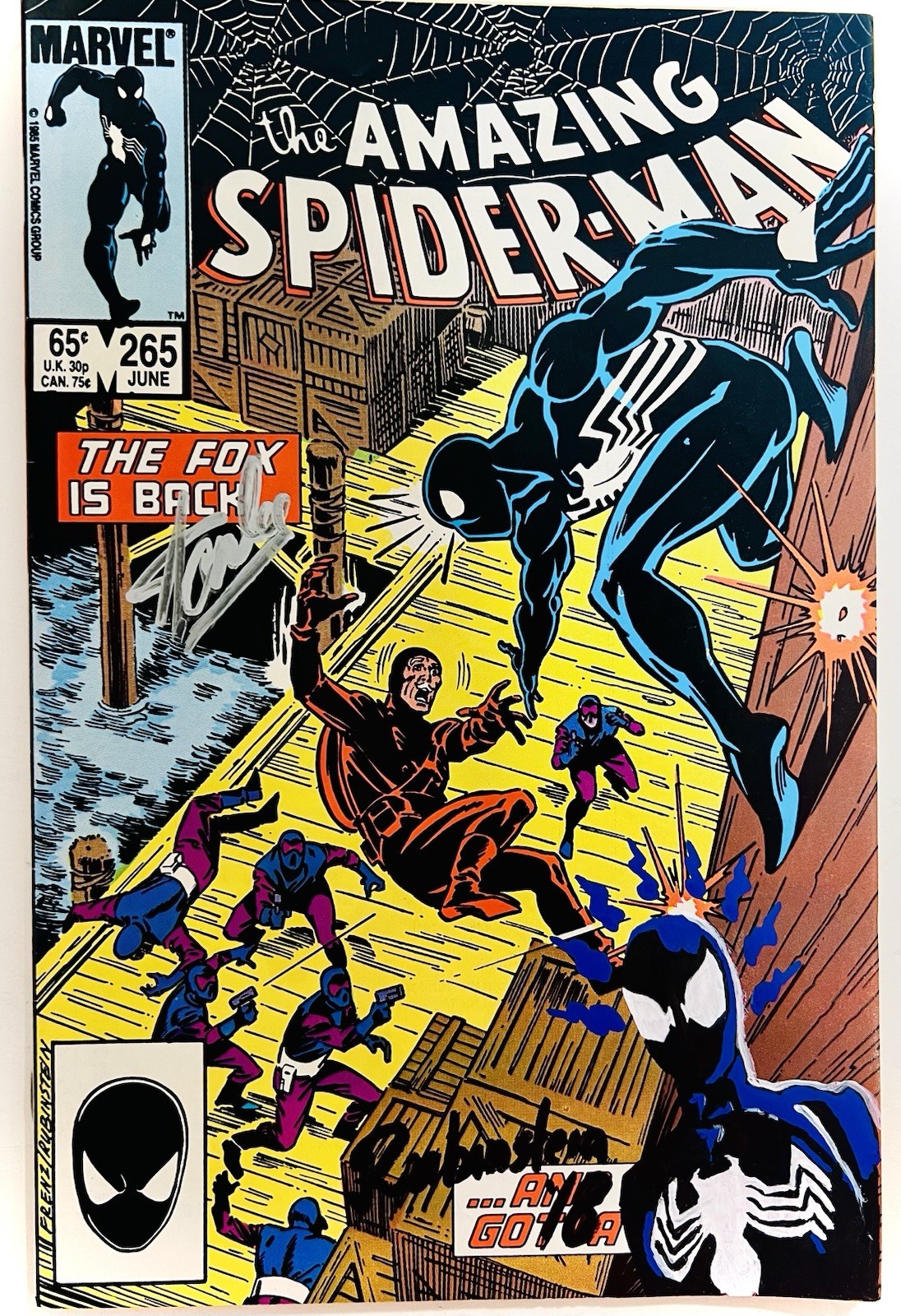 AMAZING SPIDER-MAN #265 1st APP SILVER SABLE Signed Rubinstein And Stan Lee!