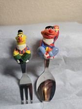 Vintage Sesame Street Bert And Ernie Stainless Steel Child's Spoon And Fork