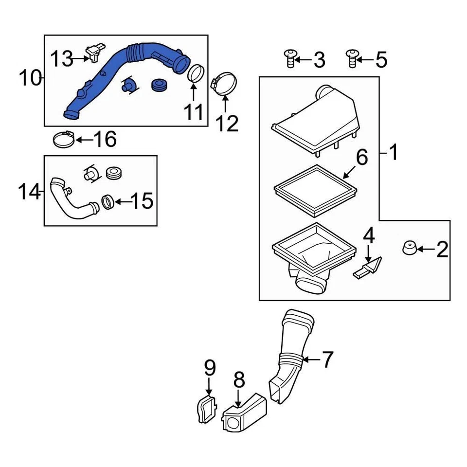 For BMW 535i GT xDrive 2011-2017 BMW 13717583726 Upper Engine Air Intake Hose - Image 2 of 4