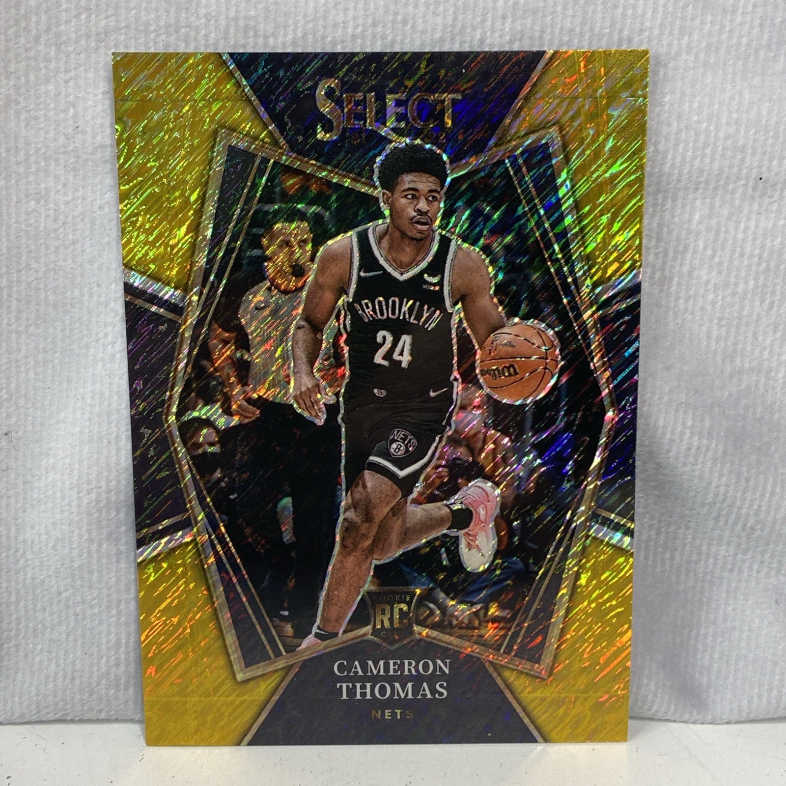 2021 PANINI SELECT RC ROOKIE #126 GOLD SHIMMER PRIZM CAMERON THOMAS #'d /10