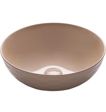 Kraus Viva KCV-200GBE Round Ceramic Bathroom Sink Basin 16.5in Gloss Beige Vanit