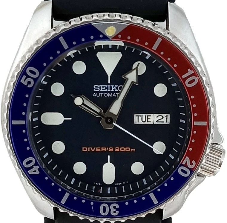 Vintage SEIKO PEPSI SKX007 esfera genuina "desgastada en el tiempo", caja 7S26-0020 y movt. Foto 3 de 4