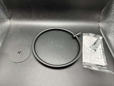 Towel Holder for Bathroom Wall Matte Black Ring Stainless Steel Hand Adhesive