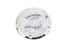 V-Twin 42-0950 Chrome Live to Ride Eagle Spirit Derby Cover for Twin Cam