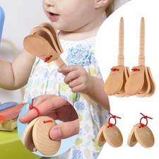 4Pcs Finger Castanets Wood Castanets Music Teaching Aids DIY Music Educational