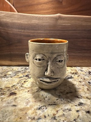 RARE Folk Art Face Jug Coffee Mug 