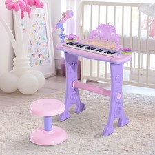Musical Kids Electronic Keyboard Educational Organ 32 Keys Microphone Pink