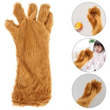 Cosplay Plush Bear Palm Glove Brown Warm Party Masquerade Photo Prop