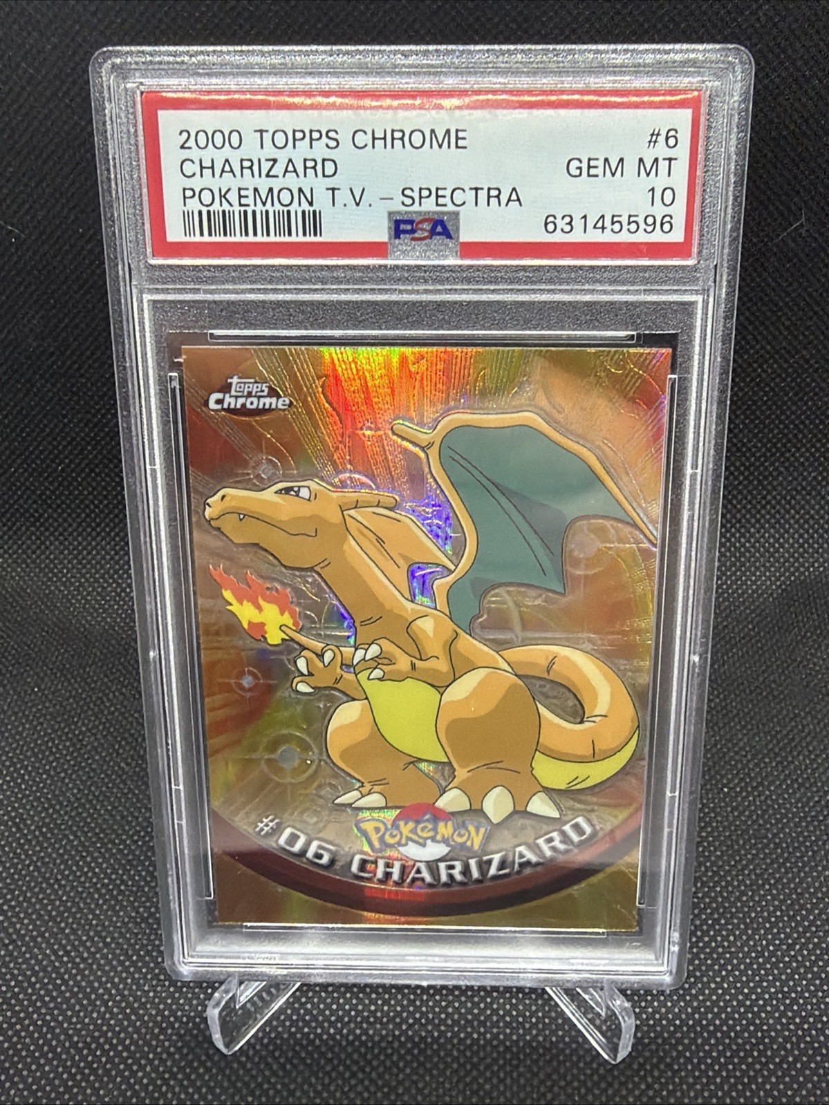 2000 Topps Chrome Charizard Spectra PSA 10 Pokemon T.V. Low Pop 🔥 #6