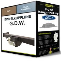 Starre AnhäNgerkupplung für Ford Ranger Pick-Up 03.2023- Extended Cab G.D.W. NEU