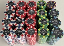 (500) EMPIRE CARD ROOM CERAMIC POKER CHIPS SE...