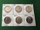 Lot of 6 90% Silver Ben Franklin Half Dollars 1951, 1954-D, 1957-PR, 1958-P/D/PR