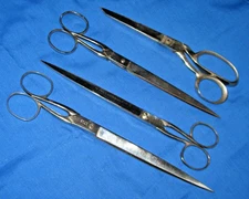 Lot Of Four Scissors Dressmaker Shears, Clauss Hi End Quality Tools Vintage