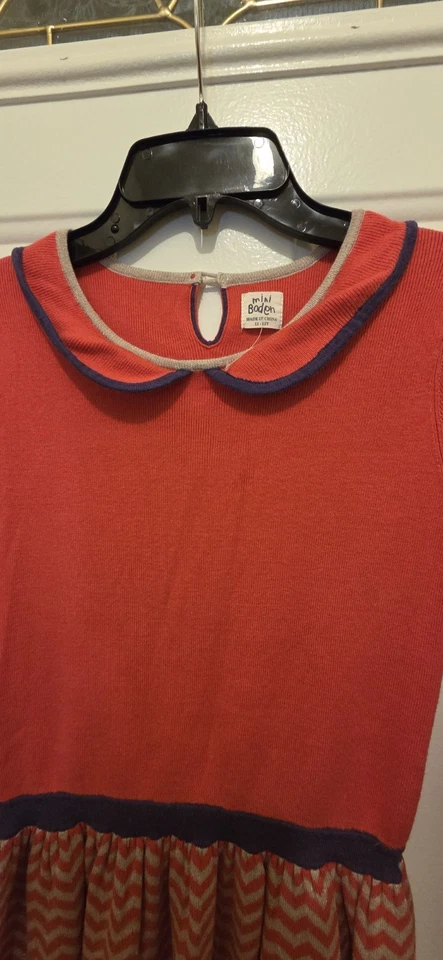 Vestido Suéter Mini Boden Niñas Manga Larga 11-12 años Peter Pan Colar Vacaciones Foto 4 de 4