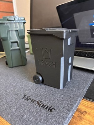 Mini bin 3d printed curbside waste management cascade busch systems toy can