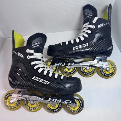 Bauer RS Hi Lo Inline Hockey Skates Roller Blades Size 9 Black
