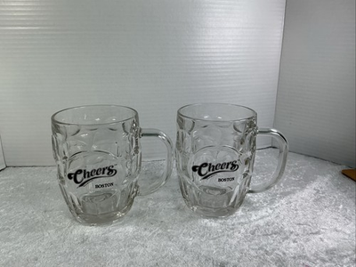 #ad Set Of 2 Cheers Boston TV Show Collectible Barrel Beer Mug 5 X 3.5 “ $14.95