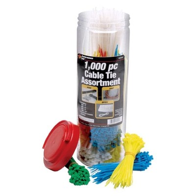 Performance Tool W2925 4'' to 12'' x 8 lb Nylon Multi-Color Cable Ties Set