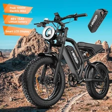Hikeep ebikes 1000W Peak 20" Fat tire 48V 13AH*2 Electric Bike Adults Bicycle