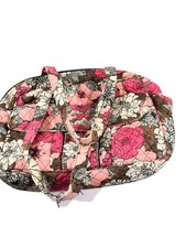 Vera Bradley Plastic Lined Diaper Bag/Tote In Mocha Rouge Pattern