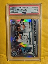 2020 Bowman Chrome Rodriguez/Knapp/Kelenic Talent Pipeline Trios #TPSEA PSA 9