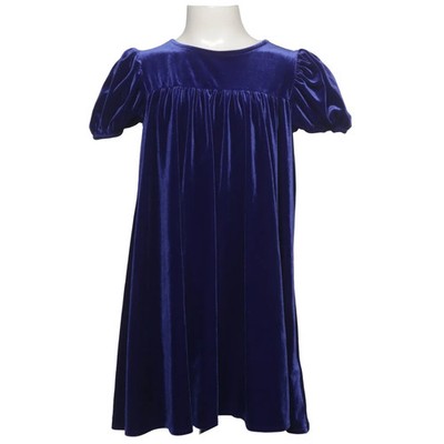 Next, Kleid, Größe: 122, Blau, Elasthan/Polyester, Einfarbig, Samt, Mädchen #4f4