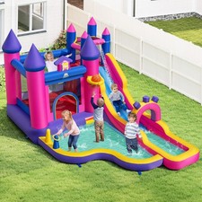 Princess Themed Water Park w/ Long Slide Jumping Area Climbing