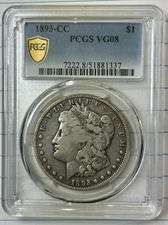 1893-CC Morgan Dollar PCGS VG8