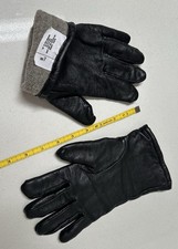 Black Leather Gloves Unisex Size 7