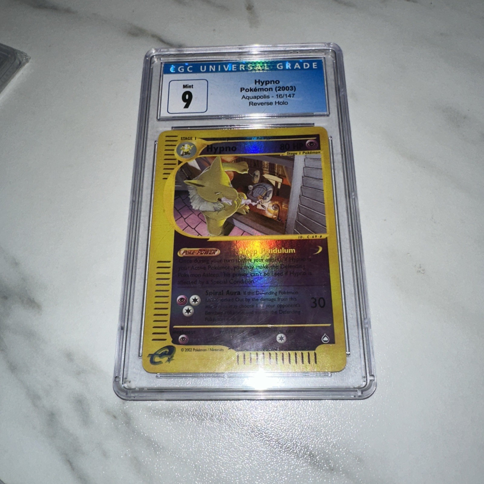 CGC 9 MINT Hypno 2003 Aquapolis 16/147 Reverse Holo Pokemon Card