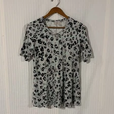 LOGO by Lori Goldstein Rayon 230 Elbow-Sleeve Swing Top Medium A379902 1A-22