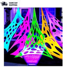 Glow in the Dark Giant Spider Web - 1300 Sqft Halloween Decor Set, 5 Colors