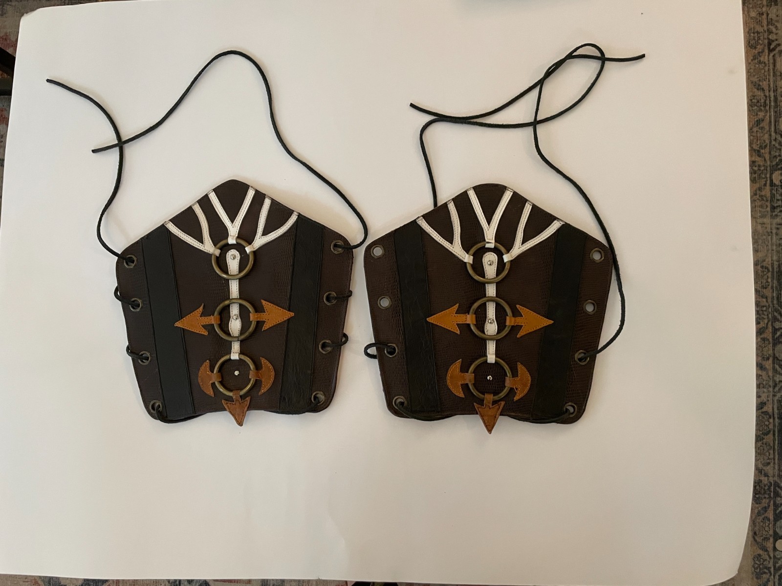 Leather Gauntlet Wristband Medieval Bracers Viking Wrist Guards