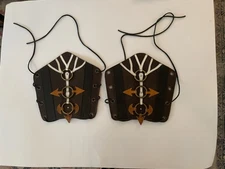 Leather Gauntlet Wristband Medieval Bracers Viking Wrist Guards