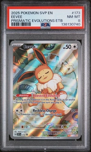 2025 POKEMON SVP EN-SV BLACK STAR PROMO #173 EEVEE PSA 8