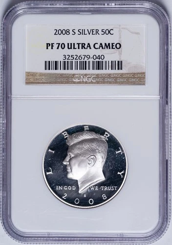 NGC PF-70 Ultra Cameo 2008 Silver Kennedy Half Dollar