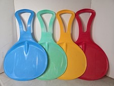 LL Bean Slope Slider Snow Saucer Sled Spoon Set of 4 Multicolor Nice