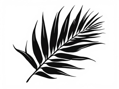 Single Palm Leaf Silhouette Wall Art Reusable Plastic Stencil - StencilAir