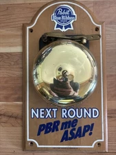 (VTG) pabst beer brass bell another round bar pub Game Room Man Cave PBR ASAP 