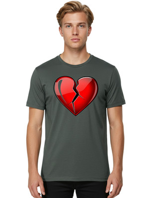 Broken-Heart-4 Mens Graphic Tee, 100% Cotton, Casual Summer Wear