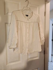 a.n.a. Women's Blouse Cream Size XL