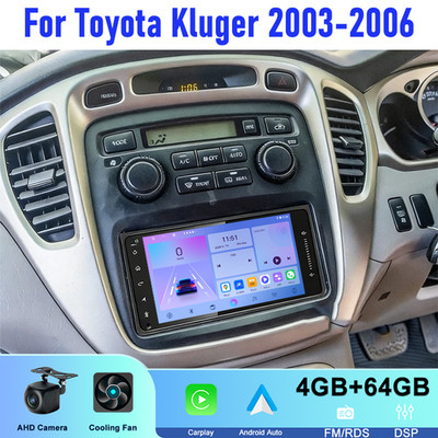 7'' 4+64GB For Toyota Kluger 2003-2006 Car Radio Apple Carplay Android 15 2DIN