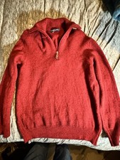 Maglione Federico Osti 1/4 Zip Taglia Large Made In Italy