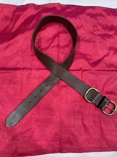 Ceinture femme sans marque cuir marron boucle laiton M - Photo 1/7