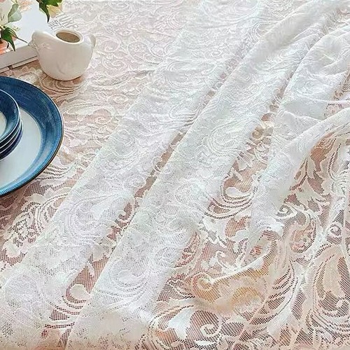 White Vintage Embroidered Lace Tablecloth Doily Dining Table Cover Wedding Party - Picture 2 of 12