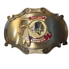 New Vtg. Washington Redskins 50Th Anniversary Brass Belt Buckle 1978