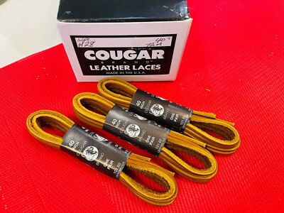 1x 40'' 3mm 101cm COUGAR Leather LACES TAN 28 Long Shoelaces Strings Lace USA New