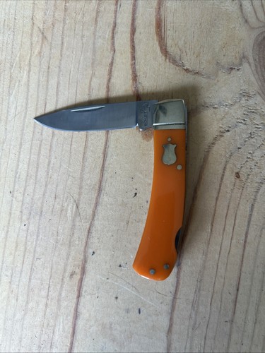 Boker Plus 440C Color, Orange Pocket Knife . Excellent Condition.